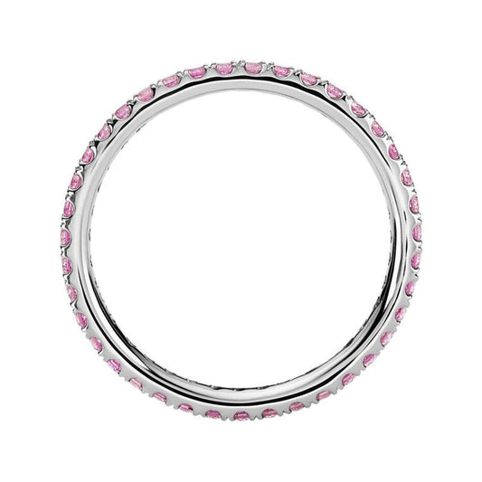 White Gold Pink Sapphire Eternity Ring
