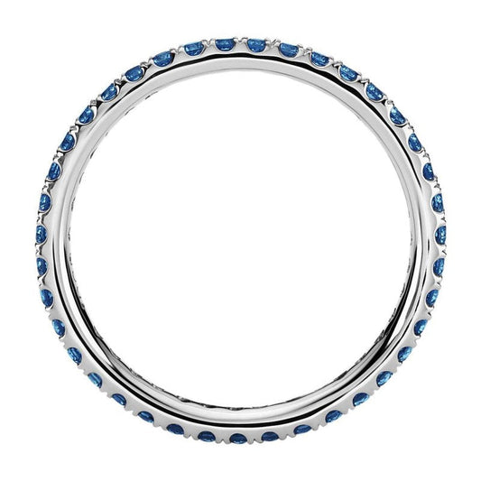 White Gold Blue Sapphire Eternity Ring