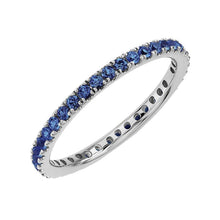 White Gold Blue Sapphire Eternity Ring