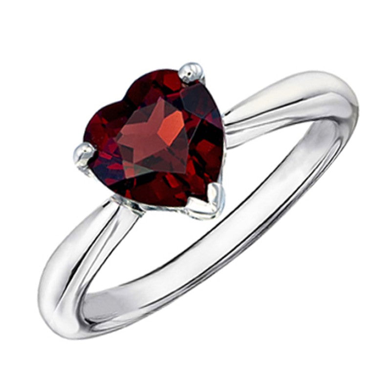 Heart Shaped Garnet Ring